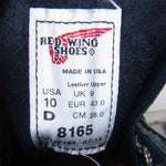 RED WING レッドウィング 8165 PLAIN TOE アイリッシュセッター プレーントゥ ブーツ ブラック系 USA10【新古品】【未使用】【中古】