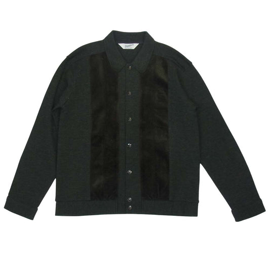 TENDERLOIN テンダーロイン T-J.O SWEATER コーデュロイ ウール 切替 ニット シャツ カーキ系 XS【中古】