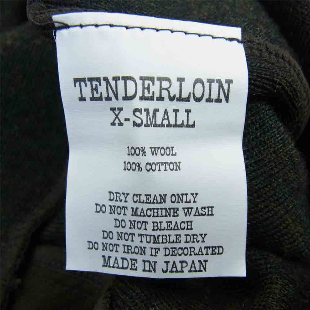 TENDERLOIN テンダーロイン T-J.O SWEATER コーデュロイ ウール 切替 ニット シャツ カーキ系 XS【中古】