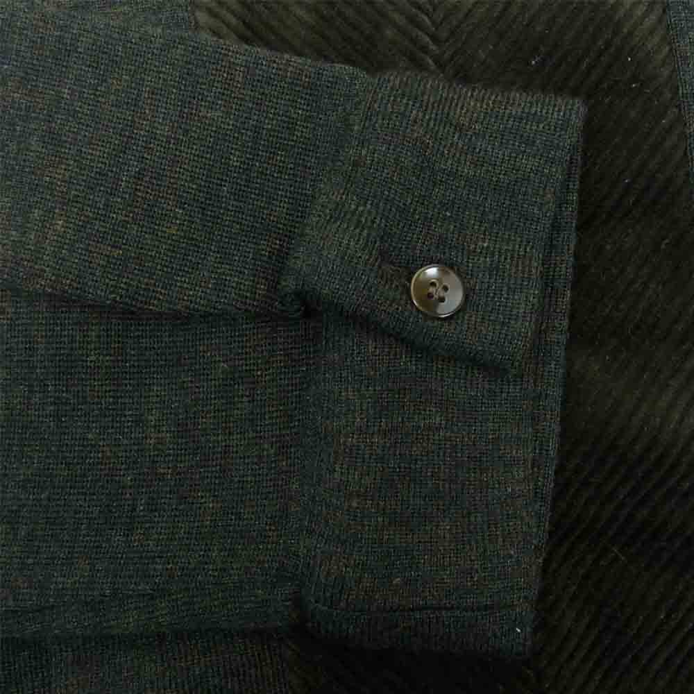 TENDERLOIN テンダーロイン T-J.O SWEATER コーデュロイ ウール 切替 ニット シャツ カーキ系 XS【中古】