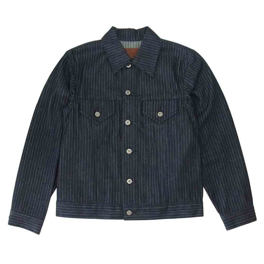 TENDERLOIN テンダーロイン × THE STYLIST JAPAN スタイリストジャパン ストライプ デニム ジャケット インディゴブルー系 XS【中古】