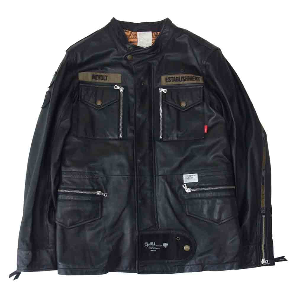 WTAPS ダブルタップス TSDT-JK-M06 M-65 JACKET ラムレザー フィールド ジャケット ブラック系【中古】