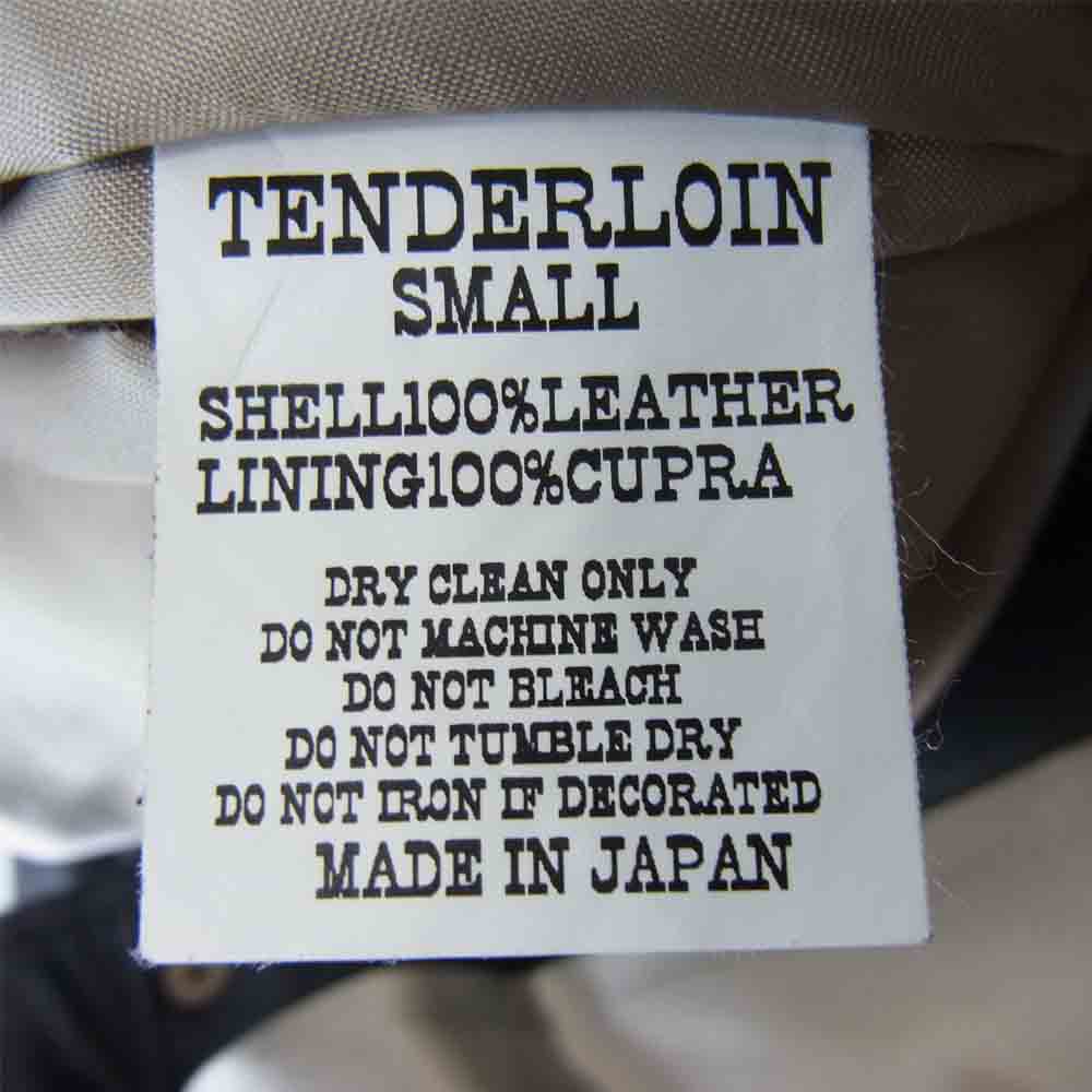 TENDERLOIN テンダーロイン T-RACING LEATHER レザー レーシング ダウン ジャケット ブラック系 S【中古】