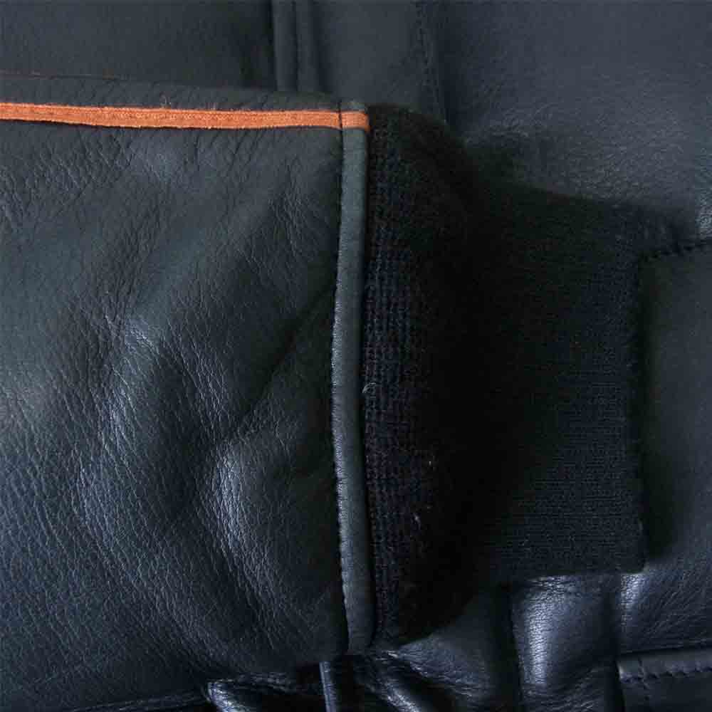 TENDERLOIN テンダーロイン T-RACING LEATHER レザー レーシング ダウン ジャケット ブラック系 S【中古】