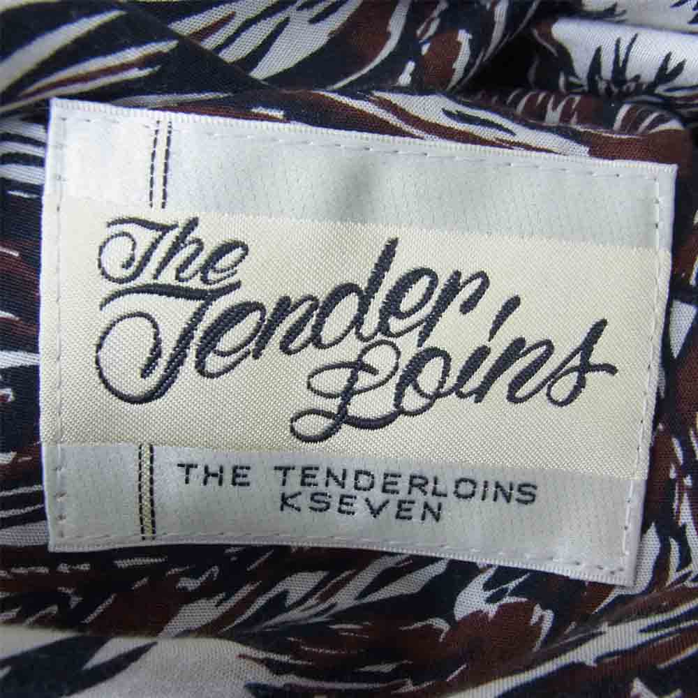 TENDERLOIN テンダーロイン T-NUBUCK JKT 裏地 ウルフ柄 ヌバック レザー ジャケット ブラック系 ダークネイビー系 S【中古】