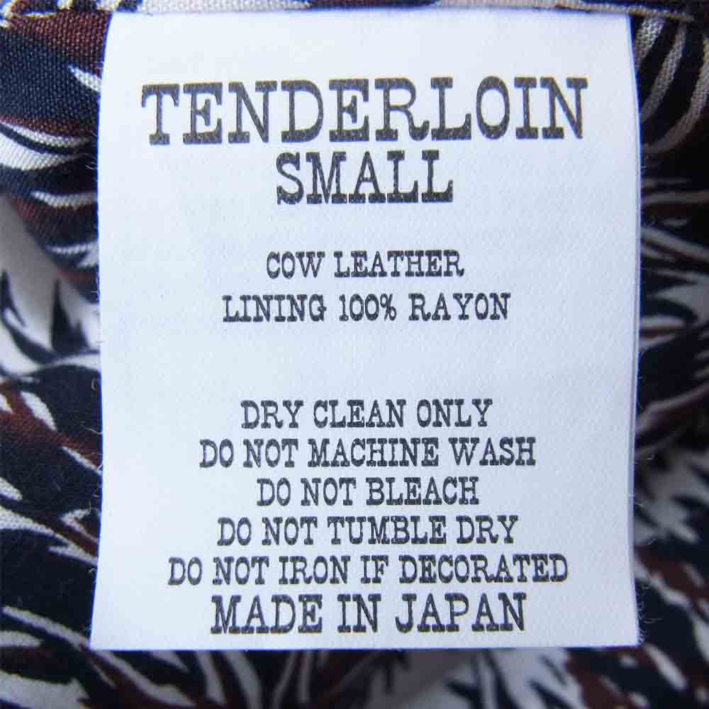 TENDERLOIN テンダーロイン T-NUBUCK JKT 裏地 ウルフ柄 ヌバック レザー ジャケット ブラック系 ダークネイビー系 S【中古】
