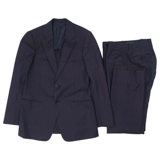 ARMANI COLLEZIONI アルマーニコレッツォーニ ストライプ セットアップ ネイビー ダークネイビー系 46【中古】