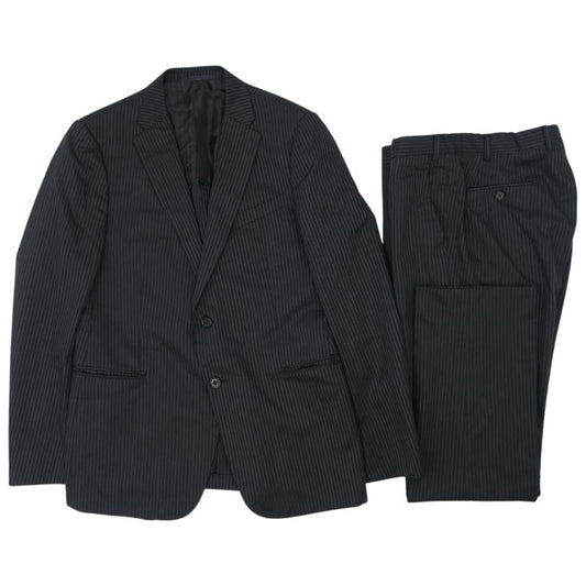 ARMANI COLLEZIONI アルマーニコレッツォーニ ブルーストライプ セットアップ ブラック ブラック系 50【中古】