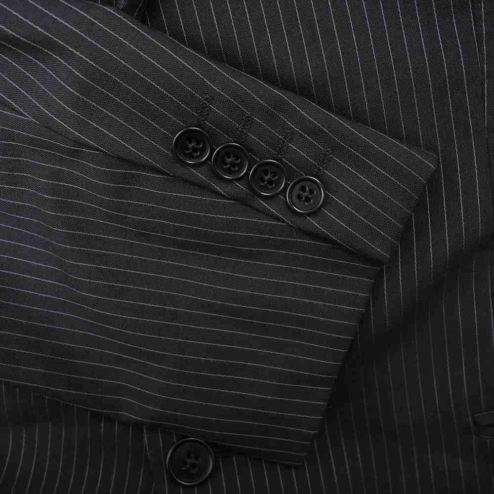 ARMANI COLLEZIONI アルマーニコレッツォーニ ブルーストライプ セットアップ ブラック ブラック系 50【中古】