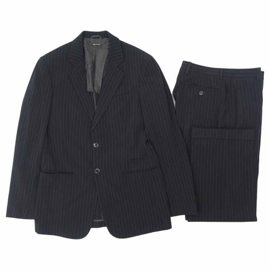 ARMANI COLLEZIONI アルマーニコレッツォーニ ホワイトストライプ セットアップ ブラック ブラック系 48【中古】
