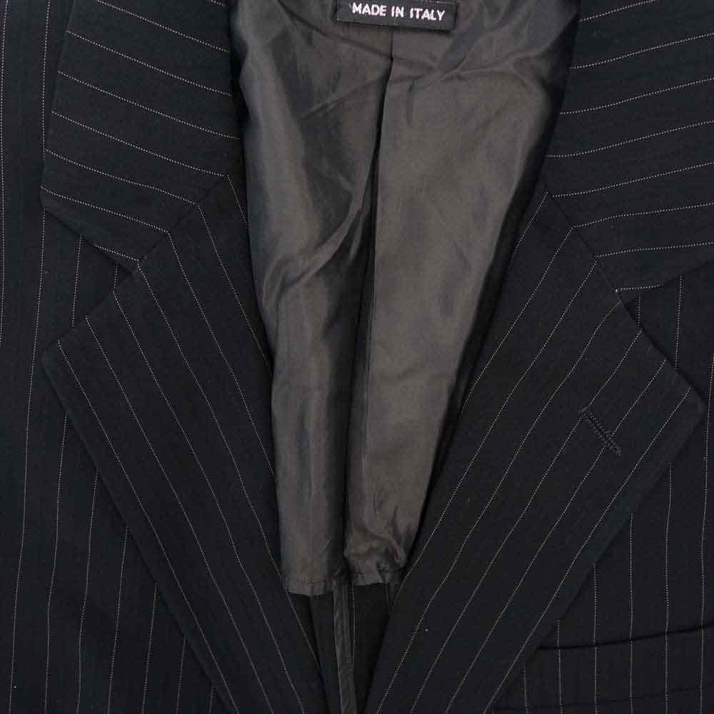 ARMANI COLLEZIONI アルマーニコレッツォーニ ホワイトストライプ セットアップ ブラック ブラック系 48【中古】