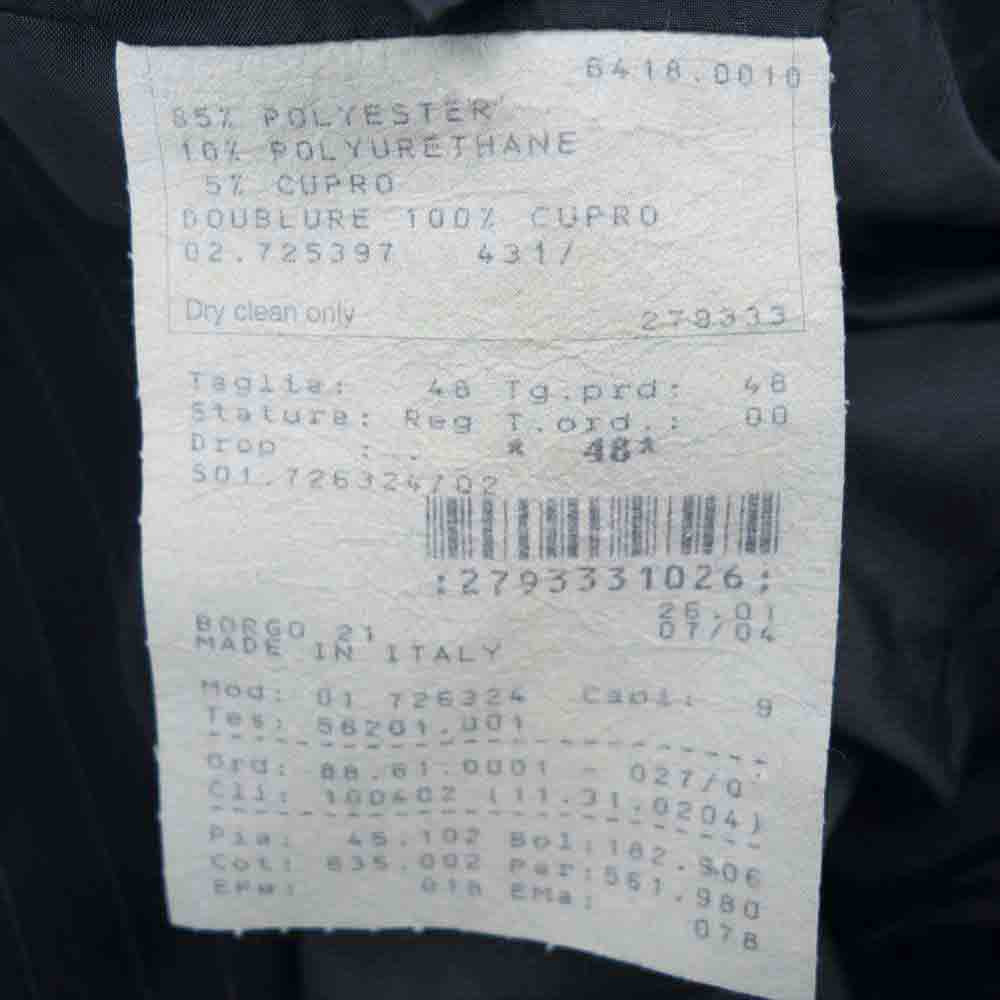 ARMANI COLLEZIONI アルマーニコレッツォーニ ホワイトストライプ セットアップ ブラック ブラック系 48【中古】