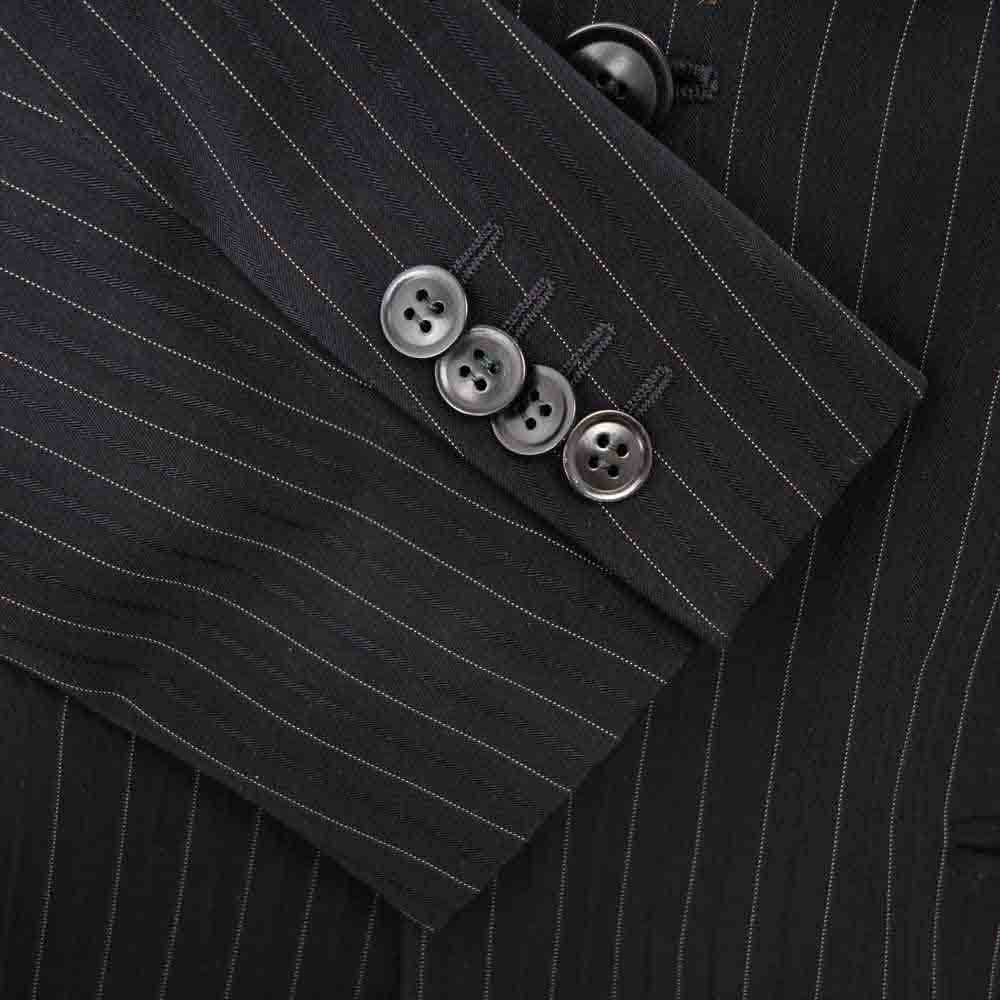 ARMANI COLLEZIONI アルマーニコレッツォーニ ホワイトストライプ セットアップ ブラック ブラック系 48【中古】
