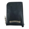 CHROME HEARTS クロムハーツ（原本無） WALLET ZIP TINY セメタリークロス パッチ タイニージップ ヘビーレザー ウォレット ブラック系【美品】【中古】