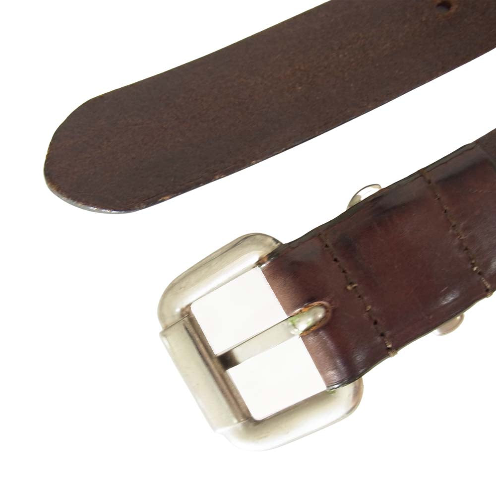 ARMANI JEANS アルマーニ・ジーンズ レザー ベルト ブラウン系 70【中古】
