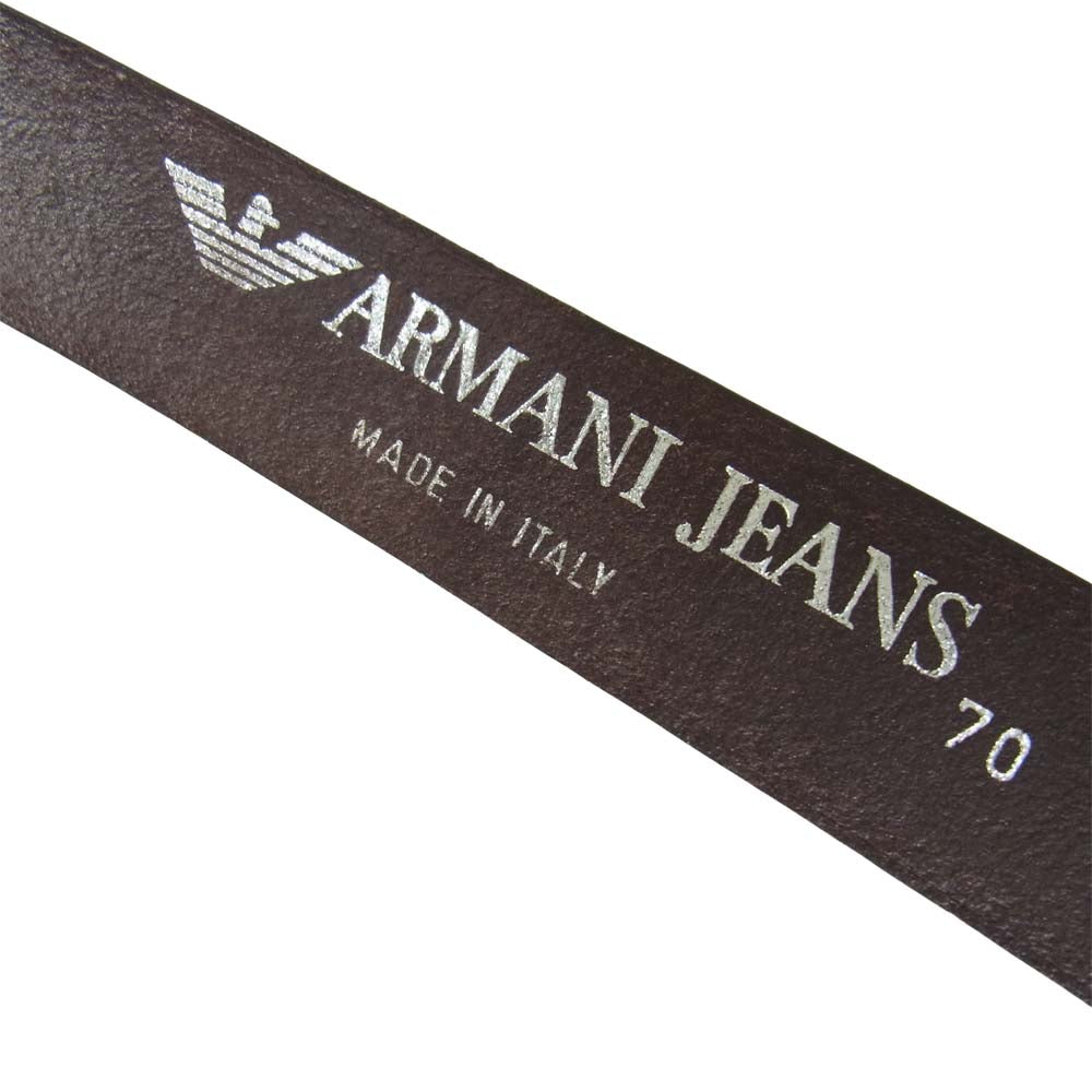 ARMANI JEANS アルマーニ・ジーンズ レザー ベルト ブラウン系 70【中古】