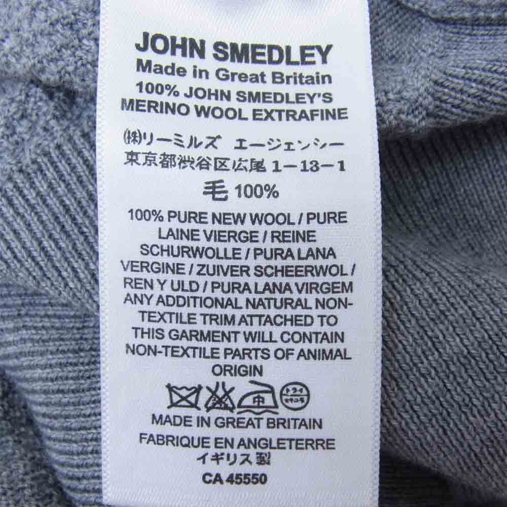 JOHN SMEDLEY ジョンスメドレー ヘンリーネック ウール ニット カットソー グレー系 S【中古】