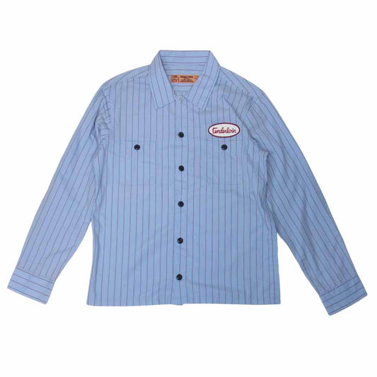 TENDERLOIN テンダーロイン T-STRIPE WORK SHT ストライプ ワークシャツ ブルー系 XS【中古】
