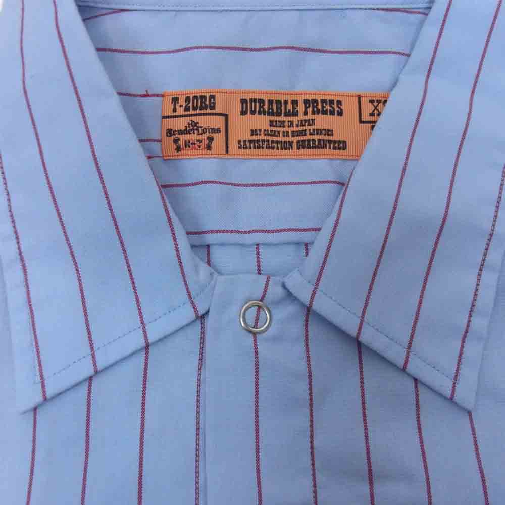 TENDERLOIN テンダーロイン T-STRIPE WORK SHT ストライプ ワークシャツ ブルー系 XS【中古】
