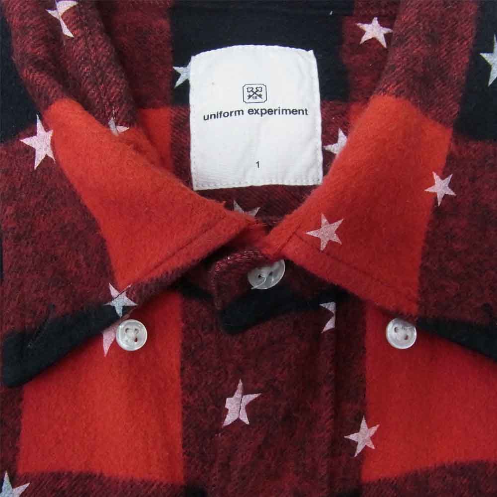 uniform experiment ユニフォームエクスペリメント UE-101039 スタープリント シャツ ブラック系 レッド系 1【中古】