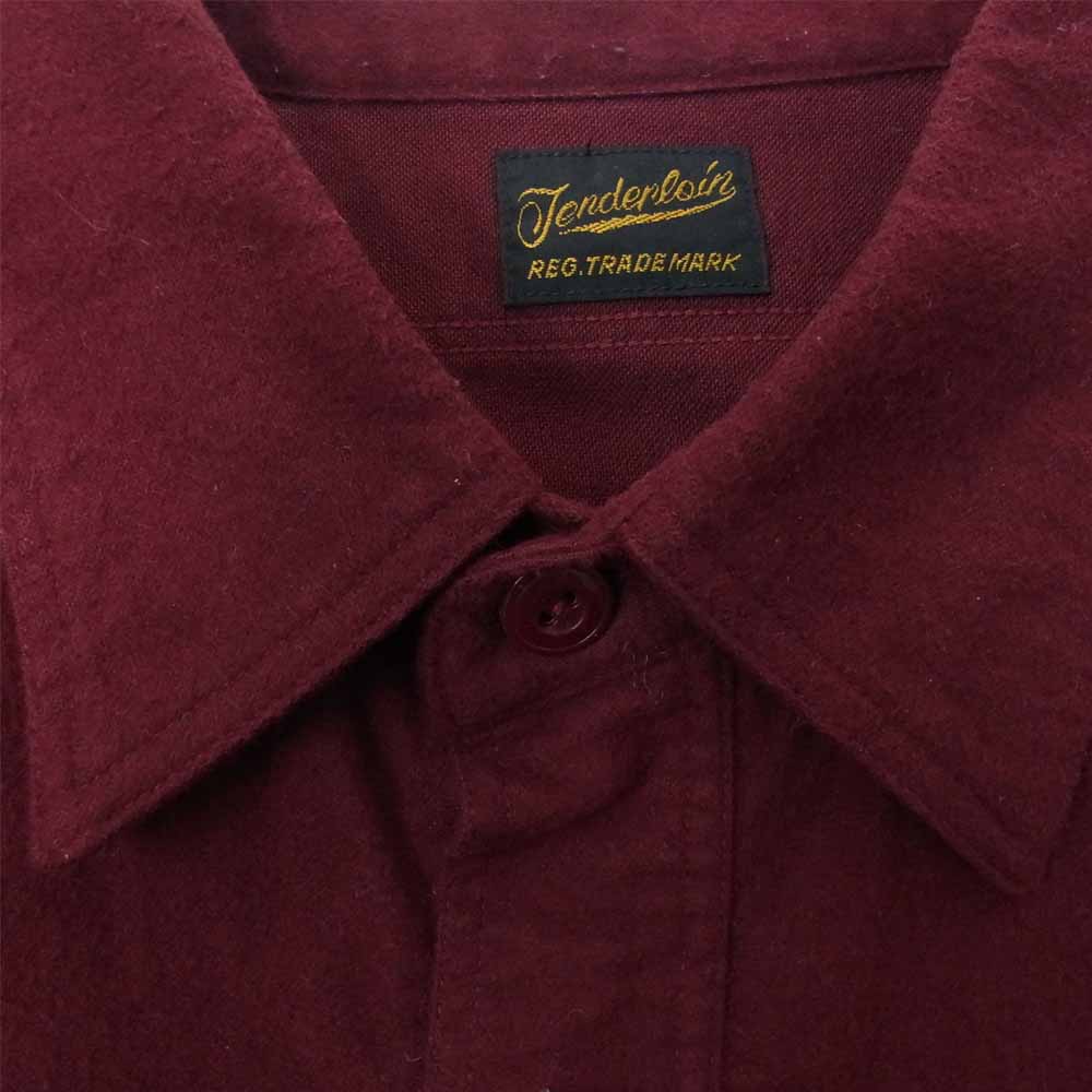 TENDERLOIN テンダーロイン T-FLANNEL SHT フランネル シャツ エンジ系 XS【中古】