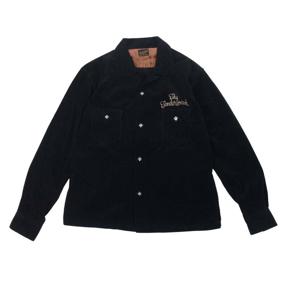 TENDERLOIN テンダーロイン T-CORDUROY SHT チェーン刺繍 コーデュロイ ウエスタンシャツ ブラック系 XS【中古】