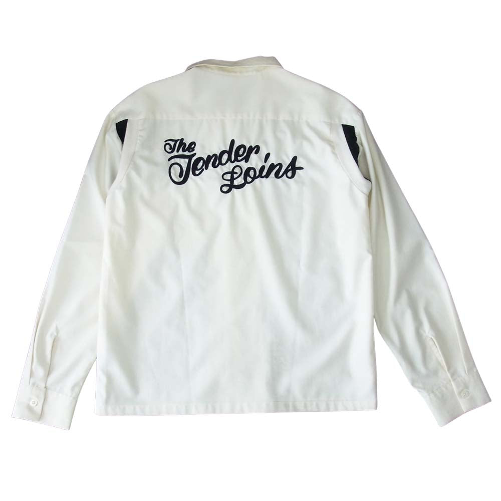 TENDERLOIN テンダーロイン T-BOWLS L/S 刺繍 ボウリング シャツ オフホワイト系 S【中古】