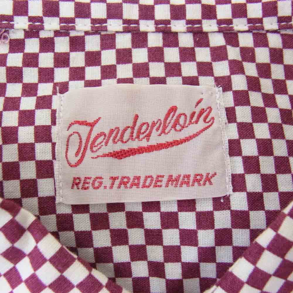 TENDERLOIN テンダーロイン T-WESTERN SHT W S/S ウエスタン チェック シャツ エンジ系 ホワイト系 XS【中古】