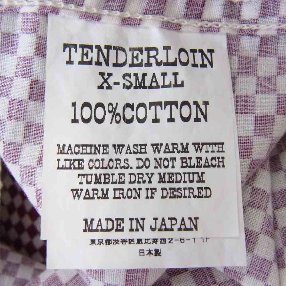 TENDERLOIN テンダーロイン T-WESTERN SHT W S/S ウエスタン チェック シャツ エンジ系 ホワイト系 XS【中古】