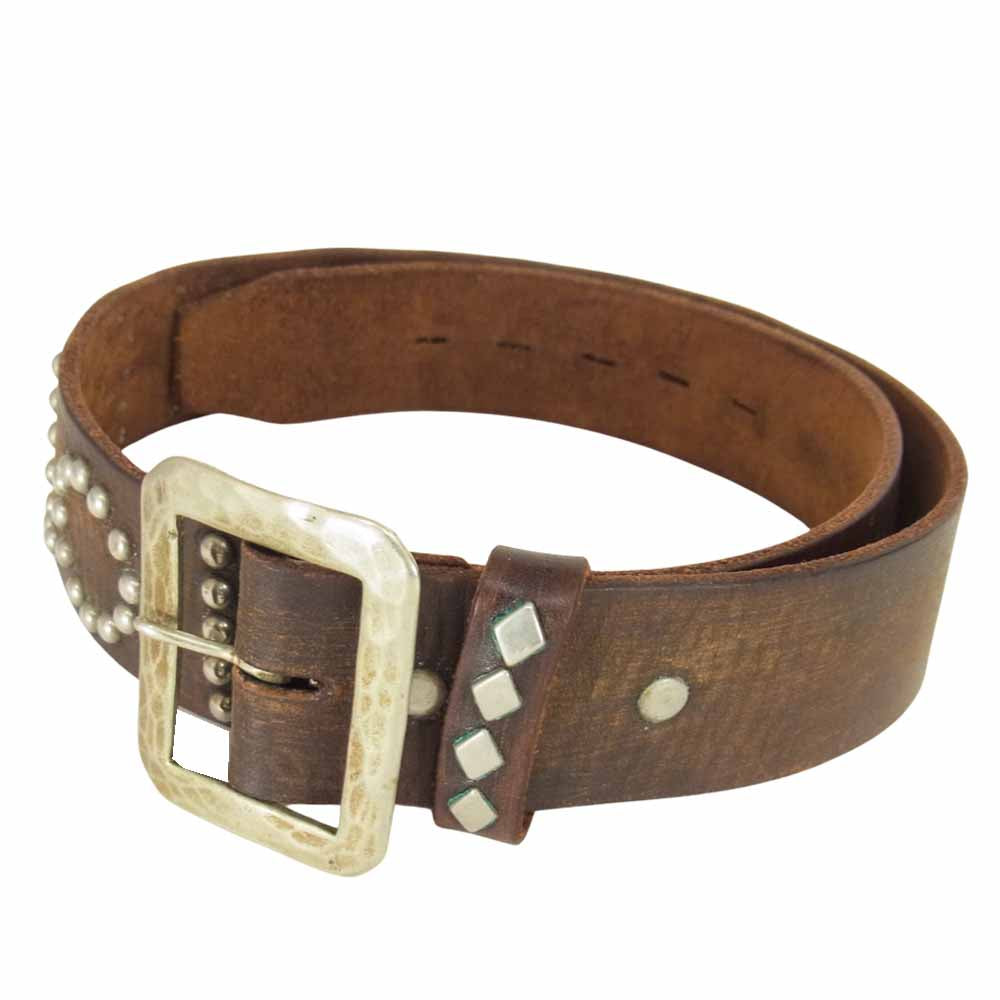 TENDERLOIN テンダーロイン × PORTER × HTC T-STUDS BELT スタッズ ベルト ブラウン系 M【中古】