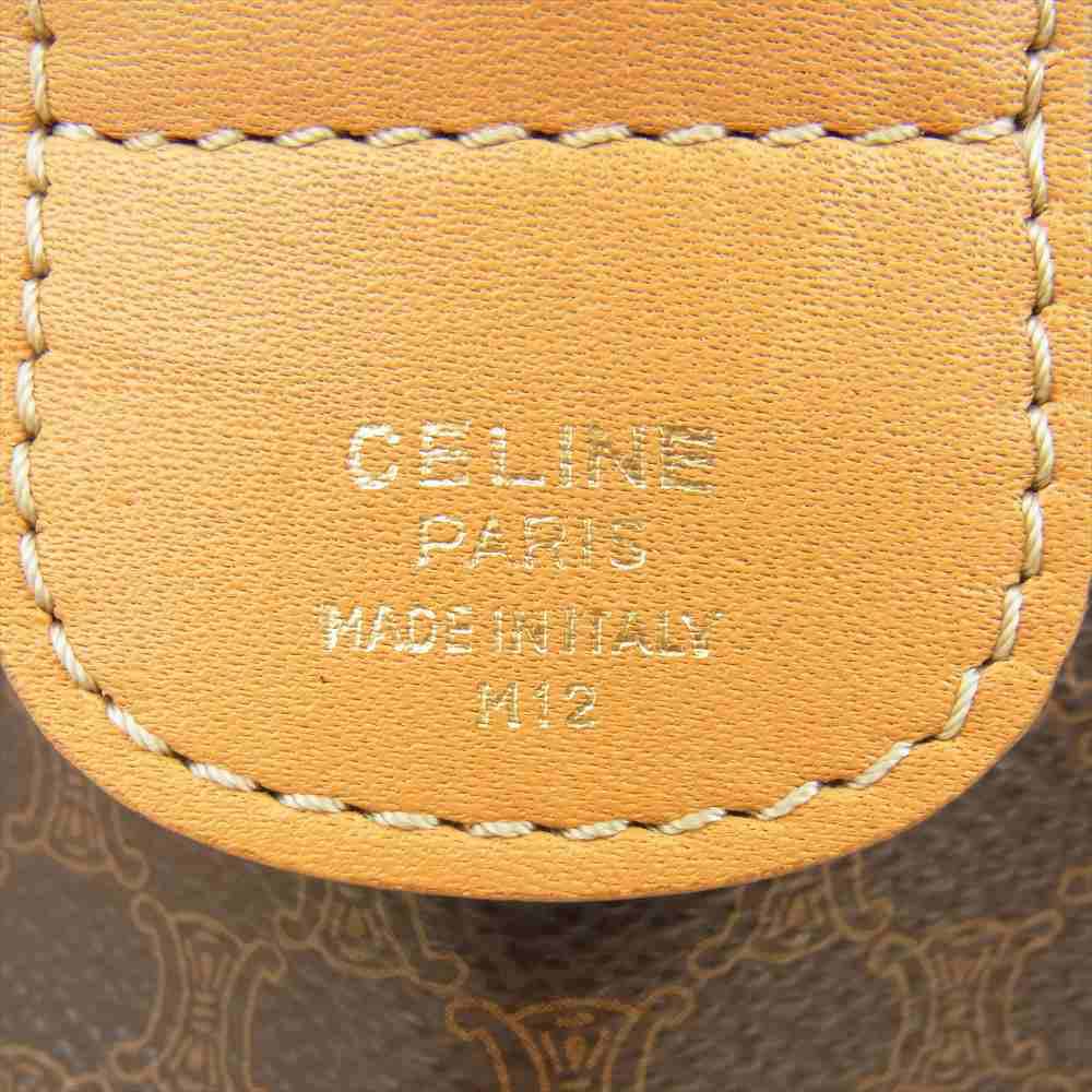 CELINE セリーヌ マカダム ミニ ボストン ハンドバッグ ブラウン系【中古】