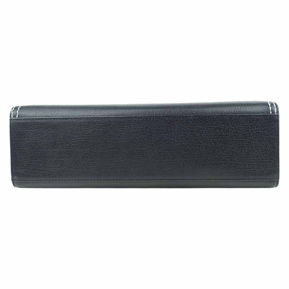 YVES SAINT LAURENT イヴサンローラン ヴィンテージ YSL ロゴ ステッチ ハンドバッグ ブラック系【中古】