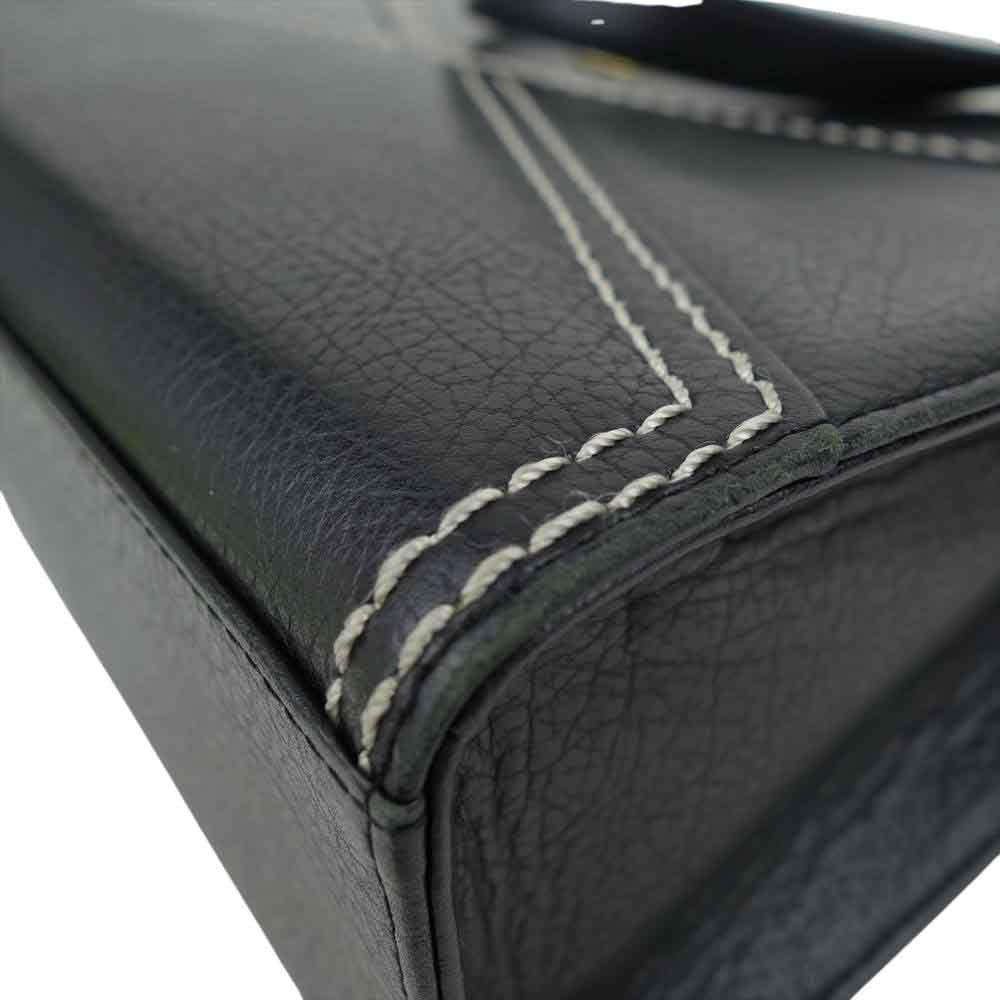 YVES SAINT LAURENT イヴサンローラン ヴィンテージ YSL ロゴ ステッチ ハンドバッグ ブラック系【中古】