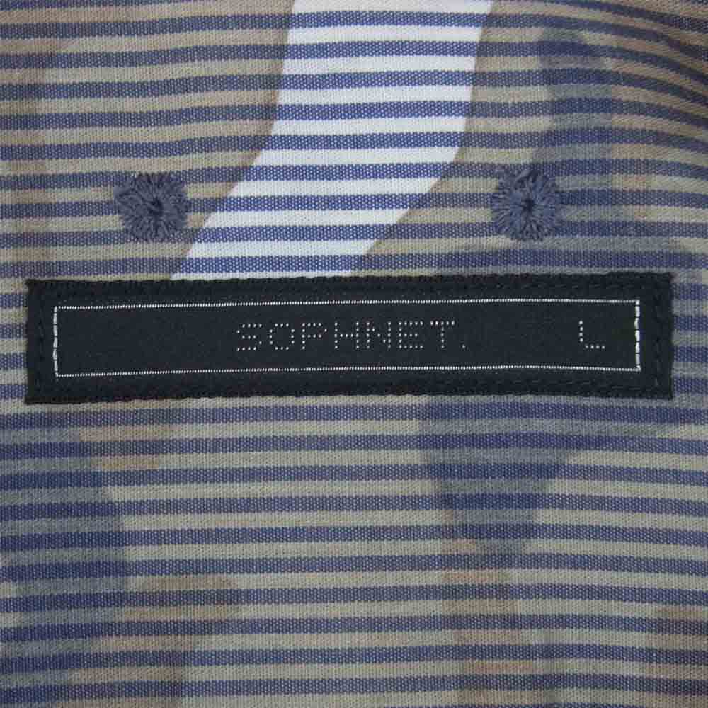 SOPH ソフ SOPH-160108 CAMOUFLAGE OVER PRINT B.D SHIRT カモ ボタンダウン 長袖 シャツ グレー系 L【中古】