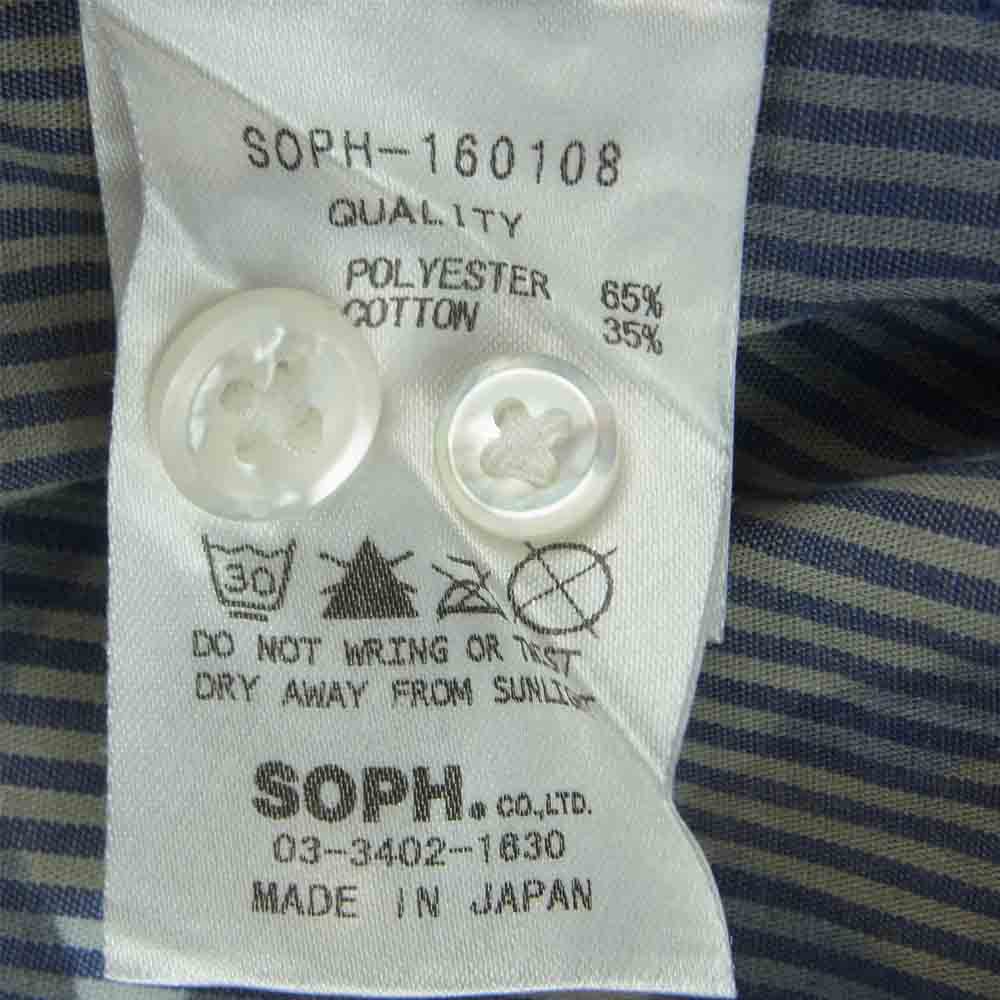 SOPH ソフ SOPH-160108 CAMOUFLAGE OVER PRINT B.D SHIRT カモ ボタンダウン 長袖 シャツ グレー系 L【中古】