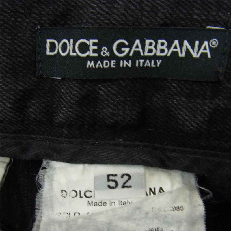 DOLCE&GABBANA ドルチェアンドガッバーナ 国内正規品 5ポケット コットン デニム パンツ ブラック系 52【中古】
