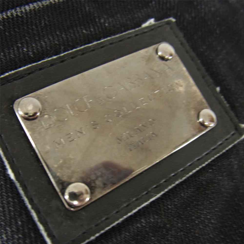 DOLCE&GABBANA ドルチェアンドガッバーナ 国内正規品 5ポケット コットン デニム パンツ ブラック系 52【中古】