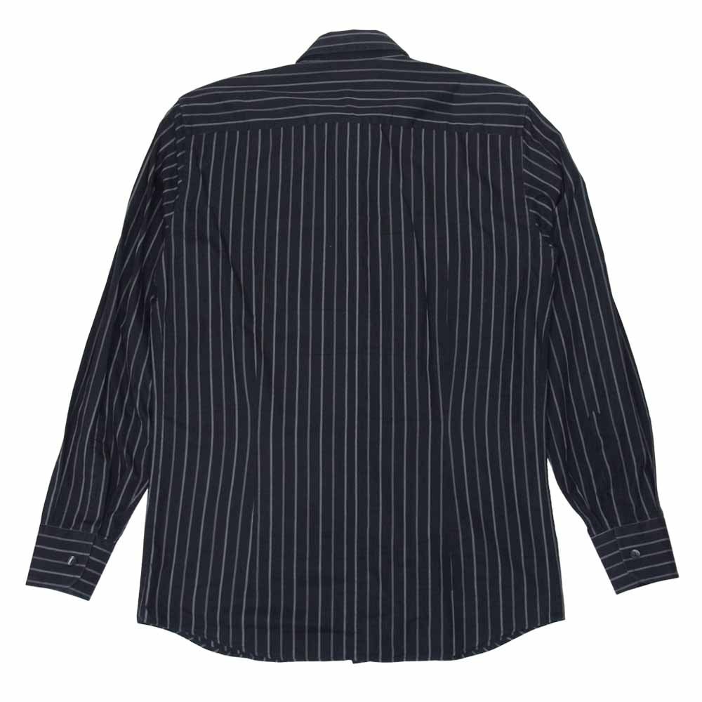 DOLCE&GABBANA ドルチェアンドガッバーナ ストライプ デザイン 長袖 シャツ ブラック系 40【中古】