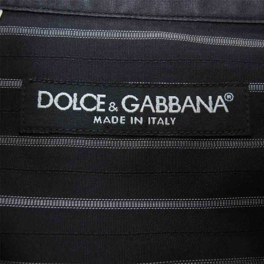 DOLCE&GABBANA ドルチェアンドガッバーナ ストライプ デザイン 長袖 シャツ ブラック系 40【中古】