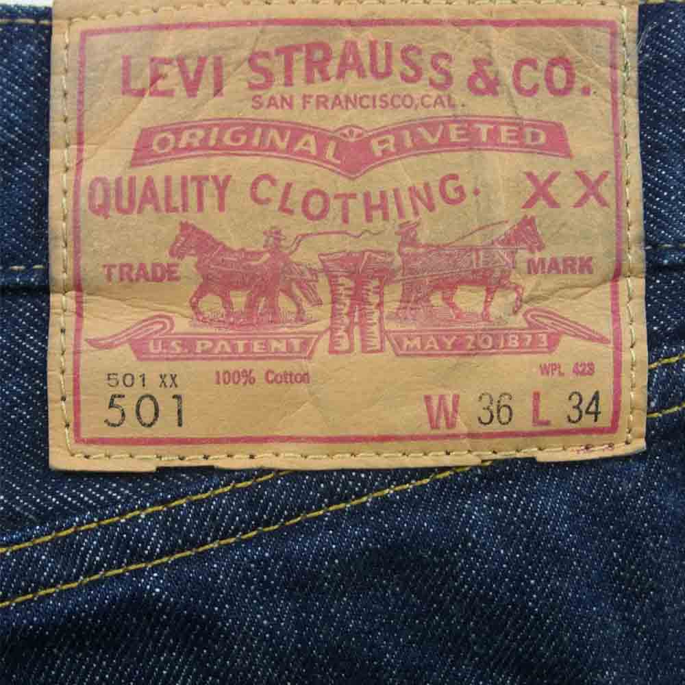 Levi's リーバイス 66501-0008 VINTAGE CLOTHING USA製 501XX 1966年復刻 ヴィンテージクロージング ボタンフライ 5ポケット リジッド デニム パンツ インディゴブルー系 W36 L34【中古】