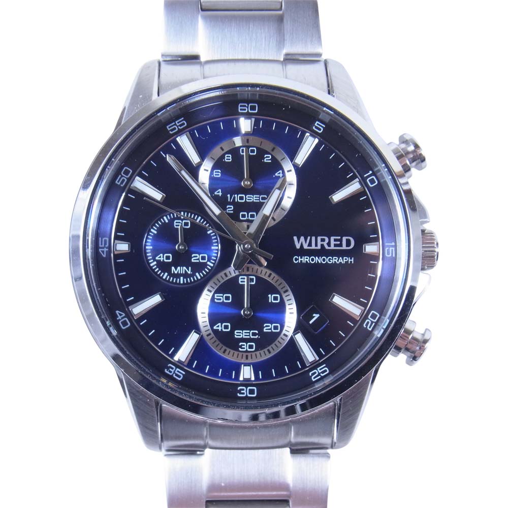 WIRED ワイアード VD57-KND0 クロノグラフ クォーツ 腕時計 シルバー系【中古】