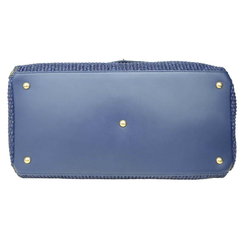 ZANELLATO ザネラート 42280979 国内正規品 POSTINA 編み込み 2WAY ショルダー バッグ ネイビー系【中古】