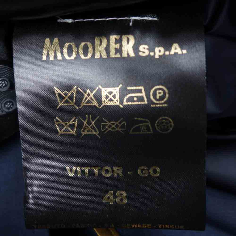 ムーレー 国内正規品 イタリア製 VITTOR ヴァージンウール×シルク バルカラー ステンカラー コート ネイビー系 48【中古】