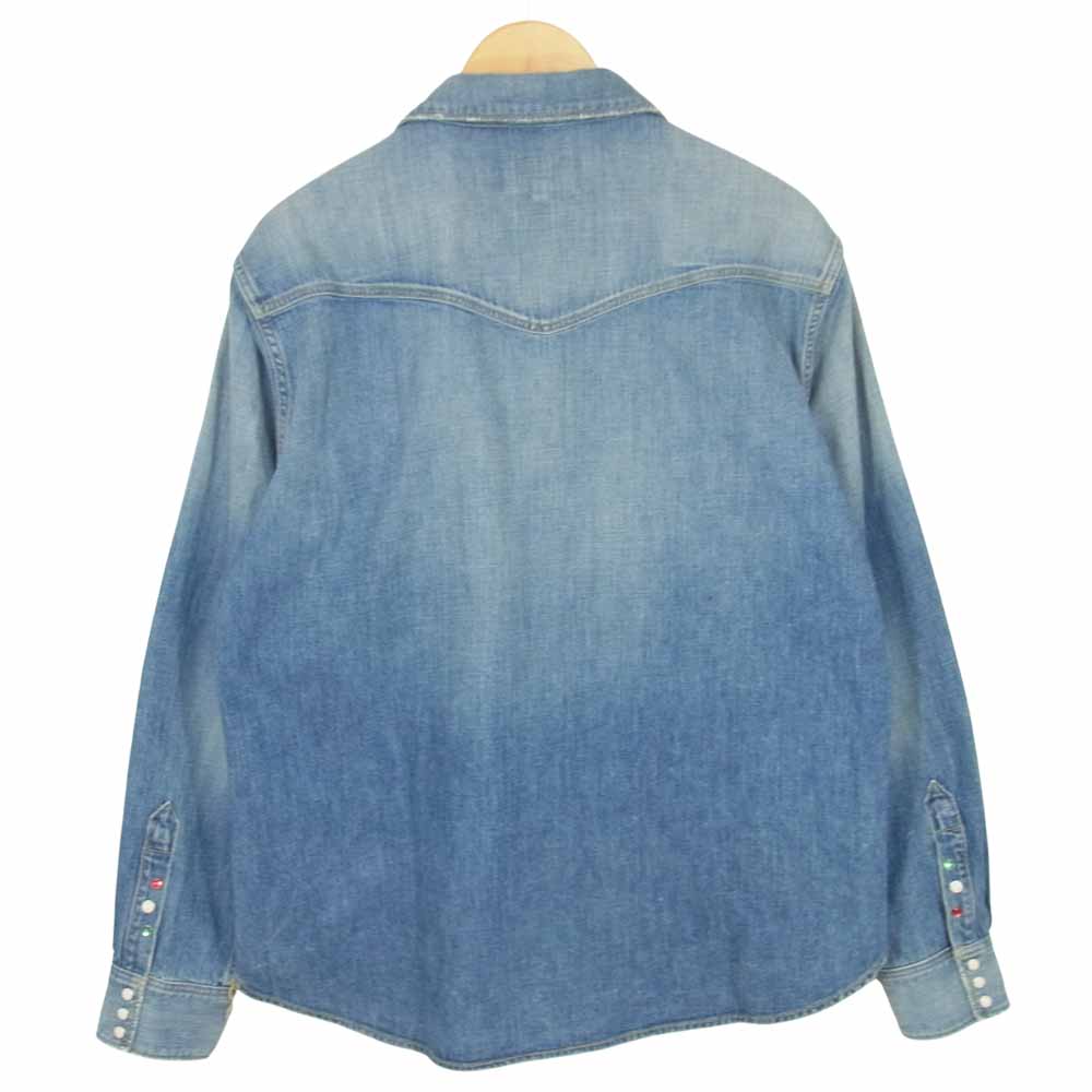 STUDIO D’ARTISAN ステュディオダルチザン エイジング加工 スタッズ デニム シャツ インディゴブルー系 44【中古】