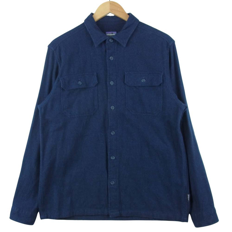 patagonia パタゴニア 54130FA16 フィヨルド フランネル 長袖 シャツ コットン 中国製 ネイビー系 M【中古】