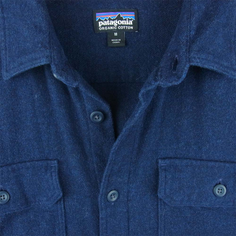 patagonia パタゴニア 54130FA16 フィヨルド フランネル 長袖 シャツ コットン 中国製 ネイビー系 M【中古】