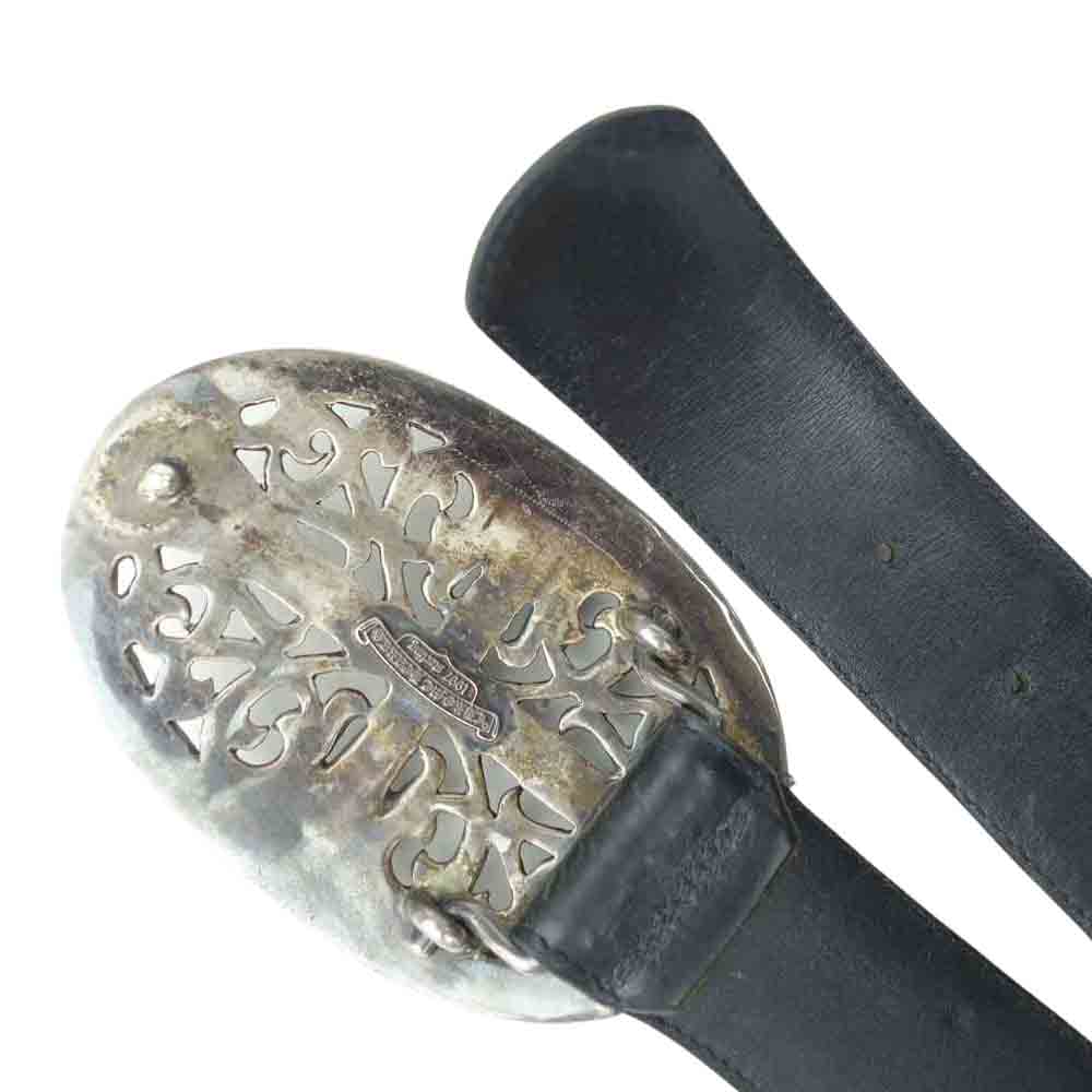 CHROME HEARTS クロムハーツ（原本無） BUCKL OVAL LG CROSS クラシック オーバルクロス ラージ バックル ベルト ブラック系【中古】