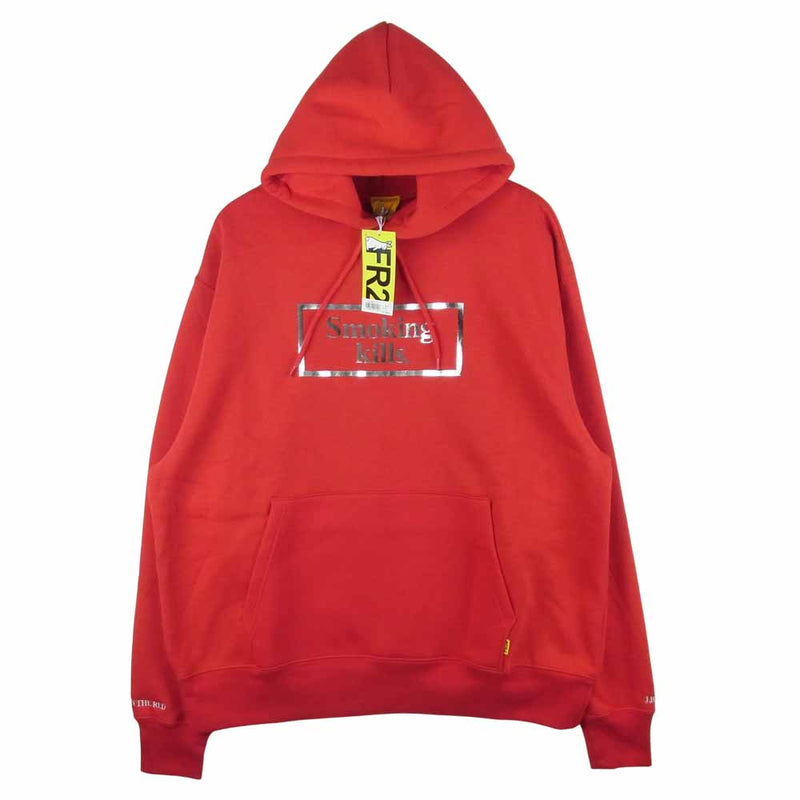 ファッキングラビッツ J.B.Voice HOODED PARKA プルオーバー パーカー レッド系 XL【新古品】【未使用】【中古】