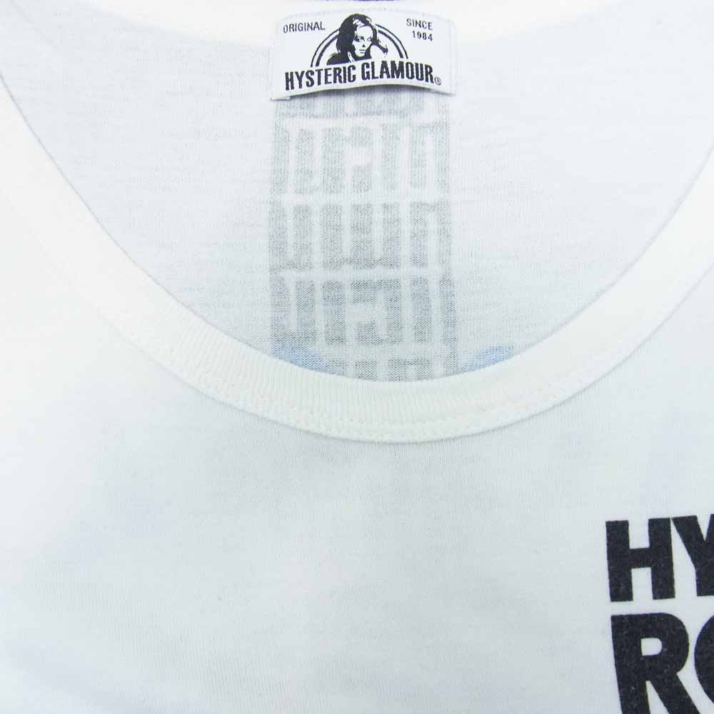 HYSTERIC GLAMOUR ヒステリックグラマー 0162CO02 HYSTERIC ROCK ロック ガールプリント 半袖 ワンピース Tシャツ ホワイト系 F【中古】