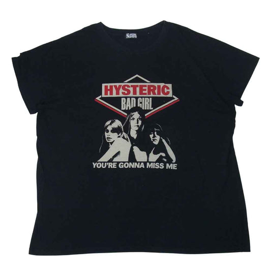 HYSTERIC GLAMOUR ヒステリックグラマー 01182CT15 BAD GIRL PT バッドガール プリント ロゴ 半袖 Tシャツ ブラック系 F【中古】